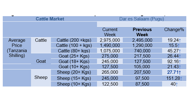 Pugu Livestock Market Information Report for Week ending 10th Nov, 2023